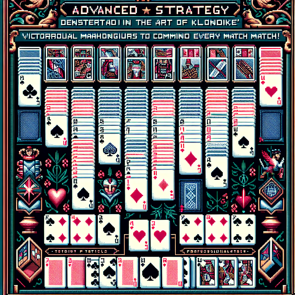 Advanced Solitaire game showing strategic card placement and multiple tableau columns.