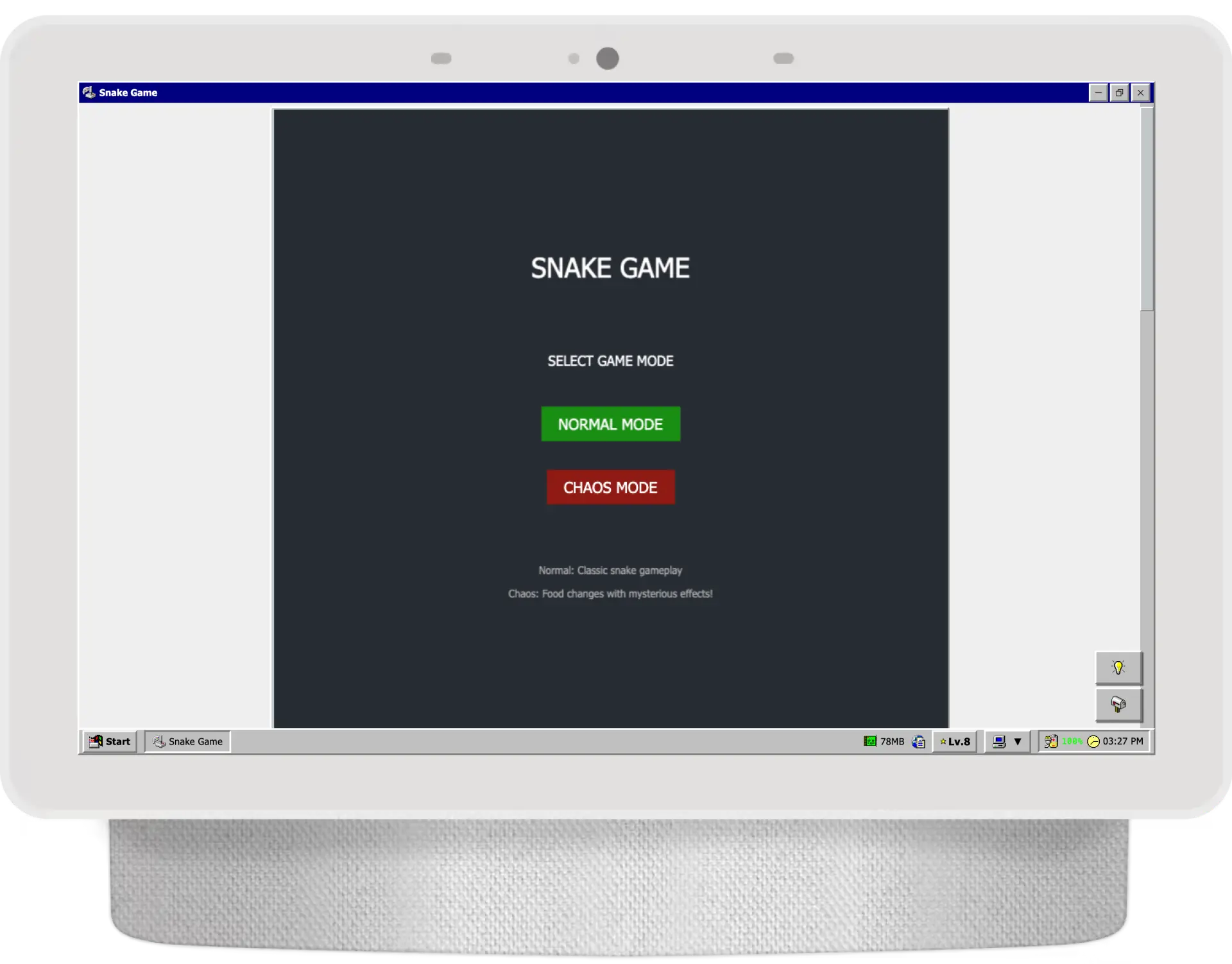 Snake gameplay screenshot 1