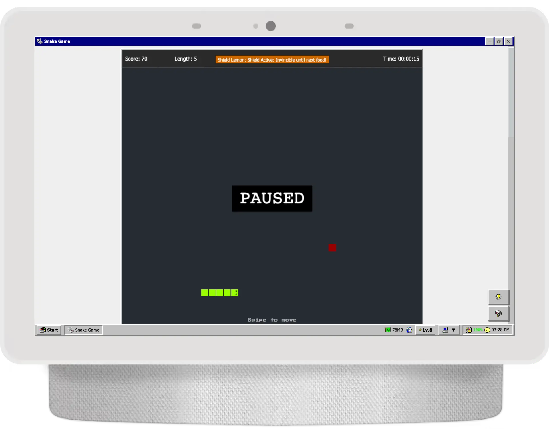 Snake gameplay screenshot 2